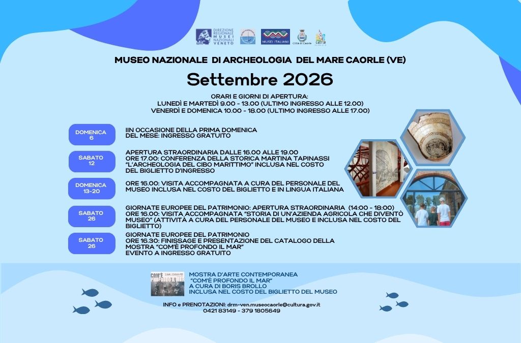 Museo del Mare Caorle: eventi di settembre 2026